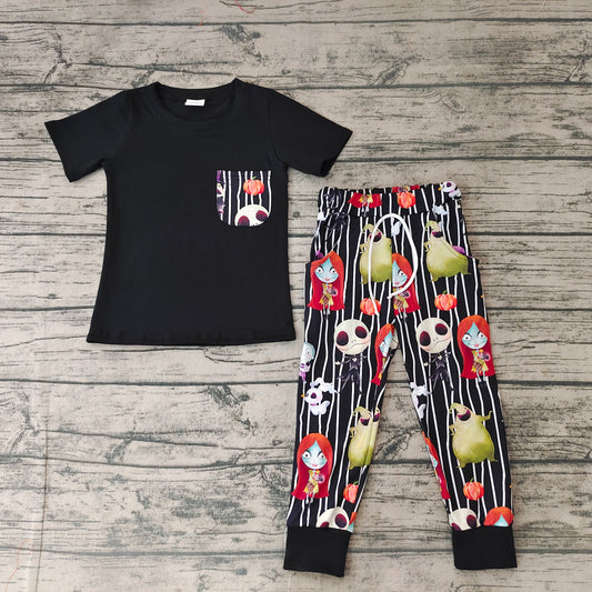 Baby Boys Halloween Pocket Ghost Tee Shirt Pants Clothes Sets