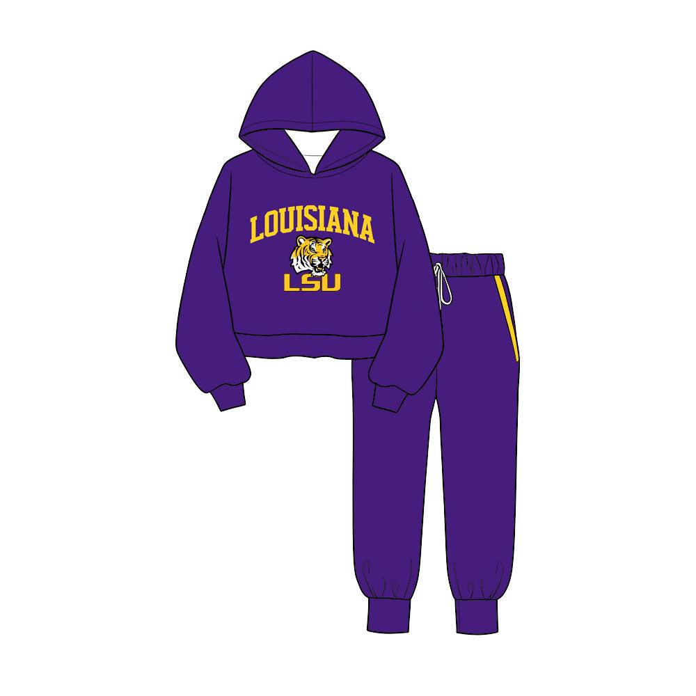 Preorder (moq 5) Baby Boys Louisiana Hoodie Pockets Jogger Team Clothes Sets