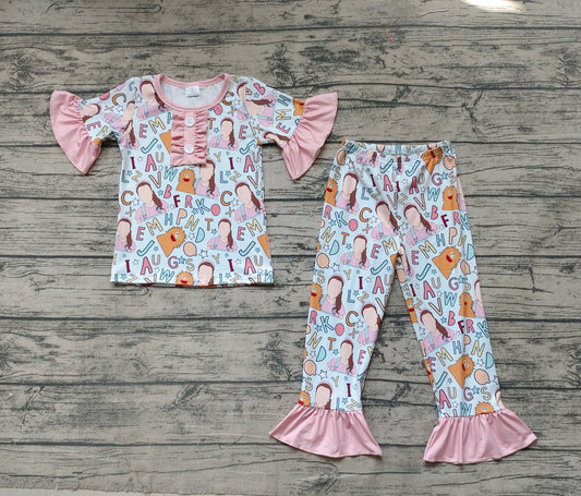 Baby Girls Teacher Pajamas Pants Clothes Sets