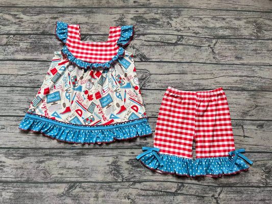 Baby Girls Back To School Ruffle Clothes Sets