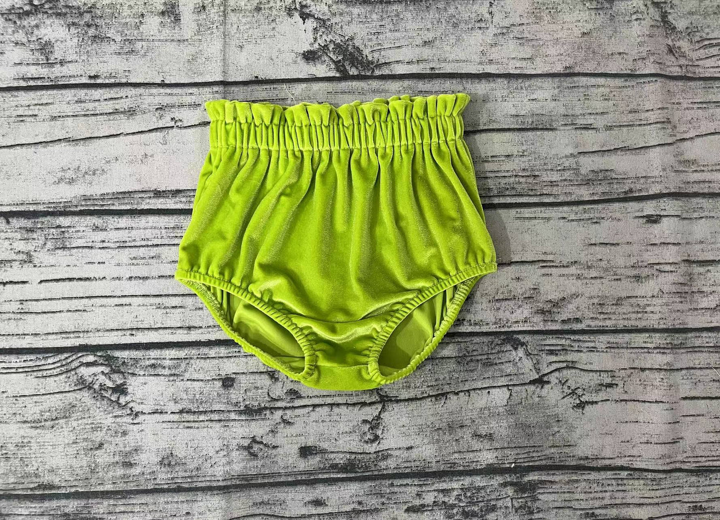 Baby Girls Green Velvet Bummies Bottoms