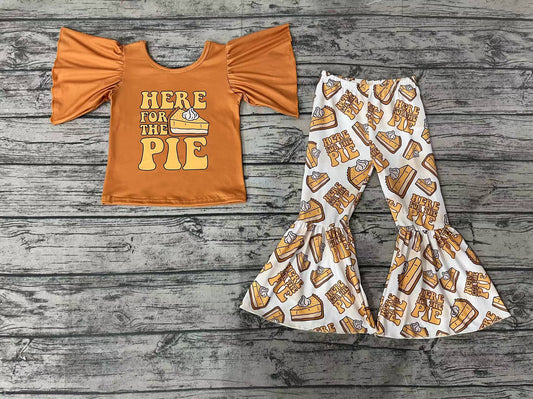 Baby Girls Pumpkin Pie Bell Bottom Pants Clothes Sets