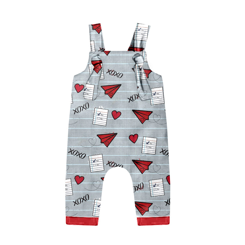 Baby Infant Boys Valentines Straps XOXO Rompers preorder(moq 5)