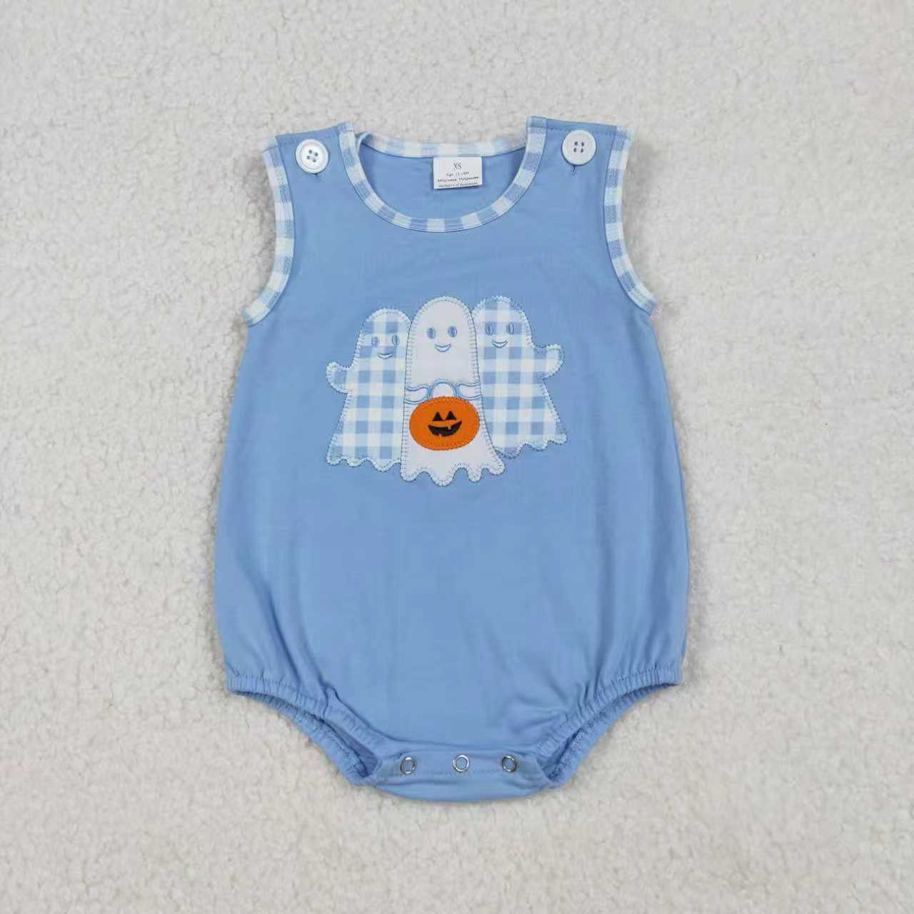 Sibling Baby Boys Girls Embroidery Ghost Pumpkins Pants Halloween Clothes Sets Rompers