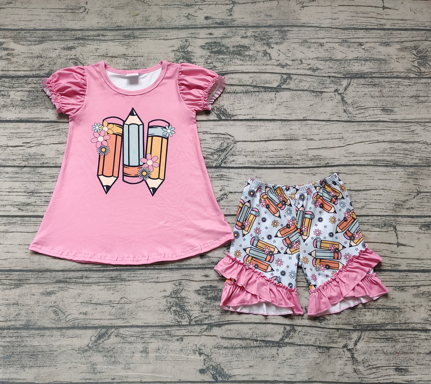 Baby Girls Back To School Pencil Clothes Sets