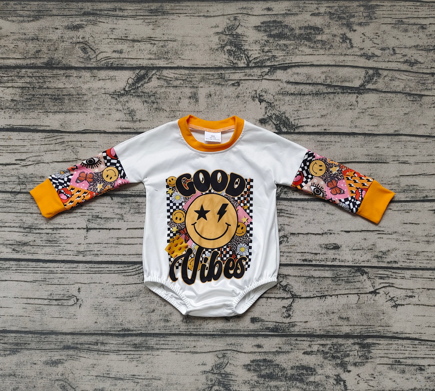 Baby Girls Good Orange Black Fall Rompers