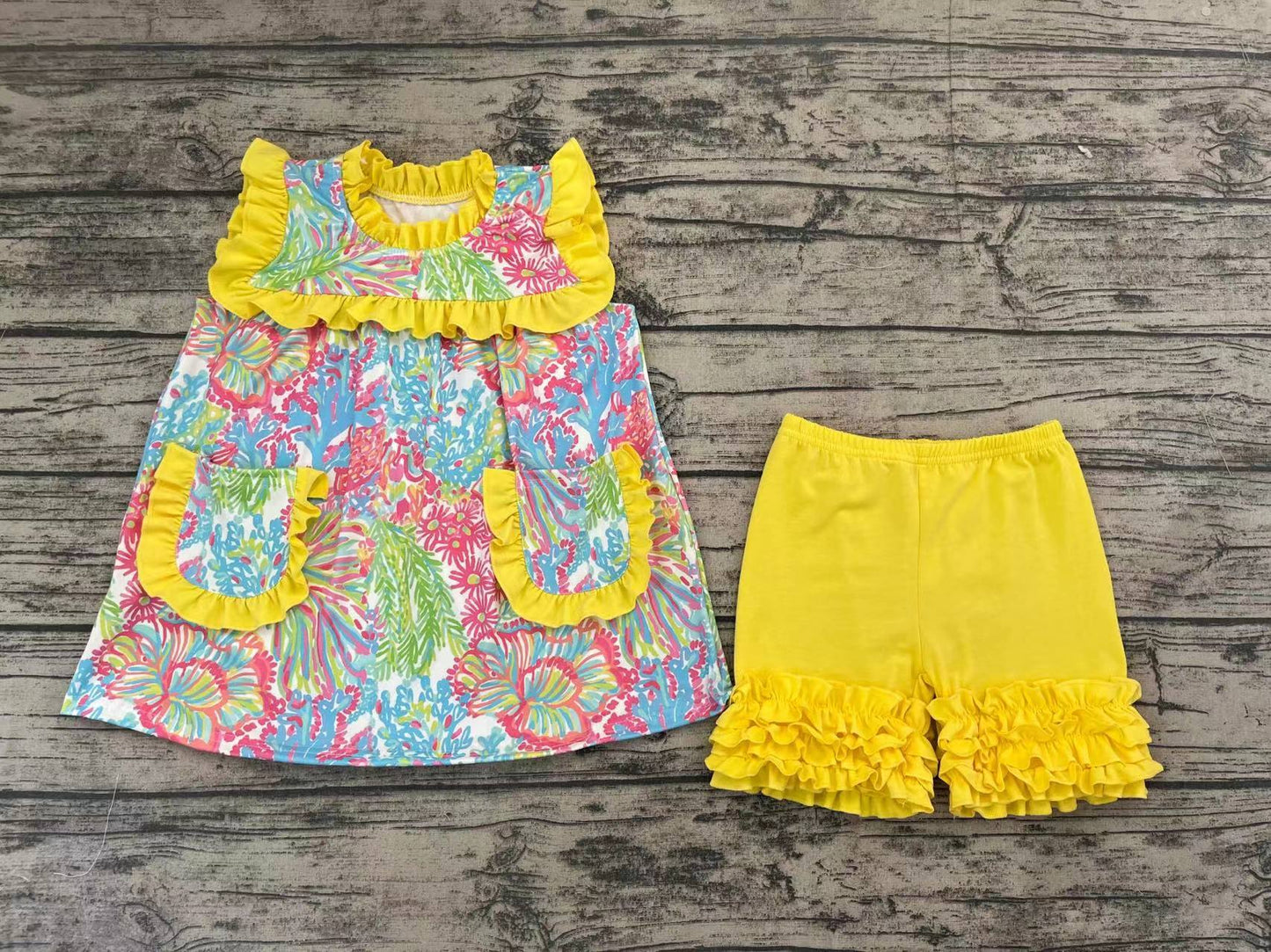 Baby Girls Colorful Floral Summer Shorts Clothes Sets