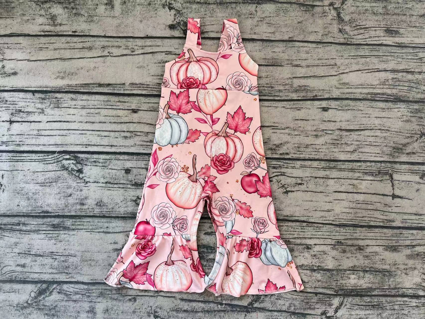 Baby Girls Pumpkin Straps Jumpsuit