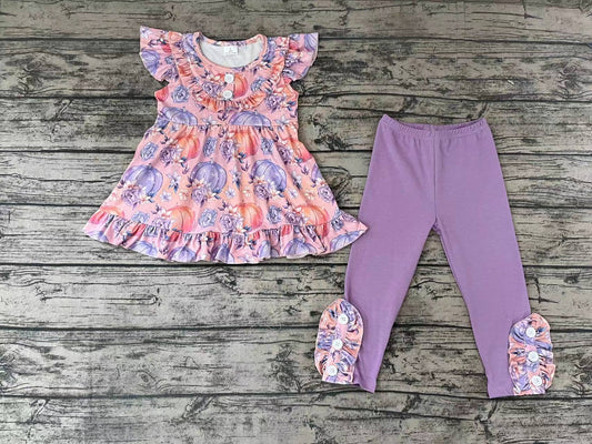 Baby Girls Pumpkin Tunic Lavender Legging Clothes Sets