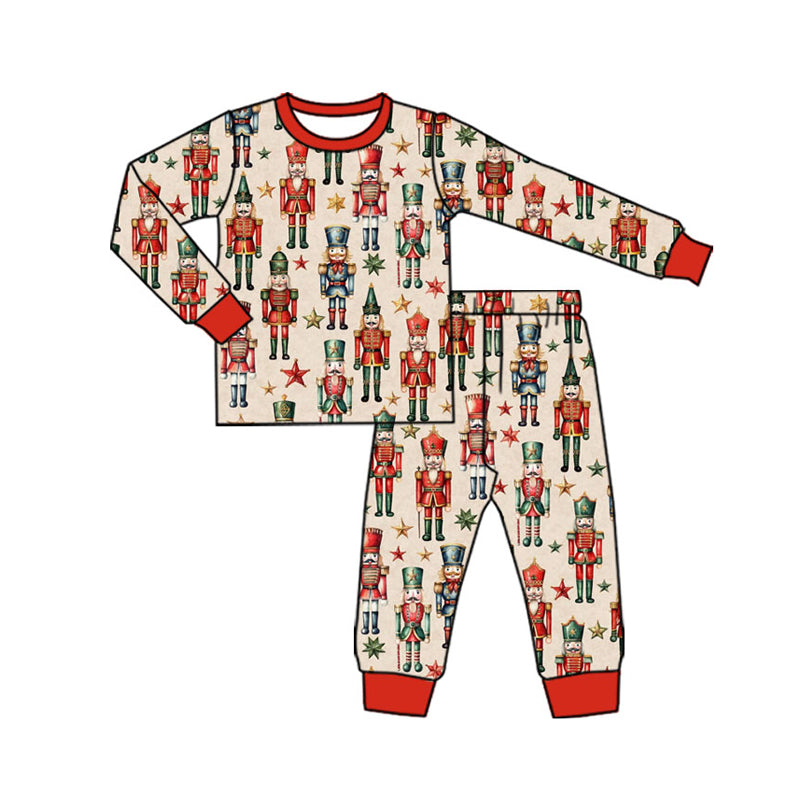 Preorder (moq 5)Baby Boys Soldiers Stars Top Pants Christmas Pajamas Sets