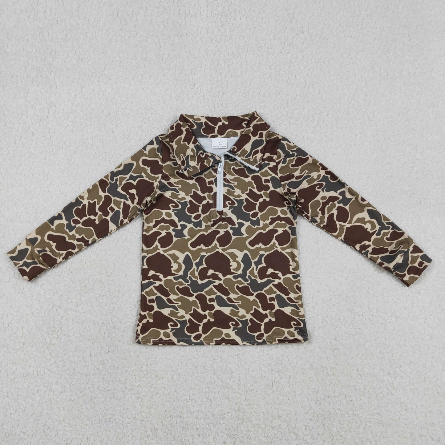 Baby Boys Southern Dark Khaki Camo Zipper Pullovers Top