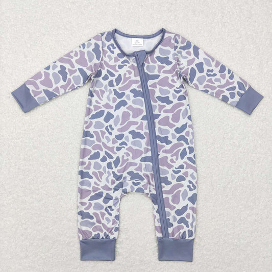 Baby Infant Boys Fall Camo Zip Sleepers Rompers