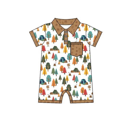 Preorder(moq 5)Baby Infant Boys Camping Pocket Buttons Rompers