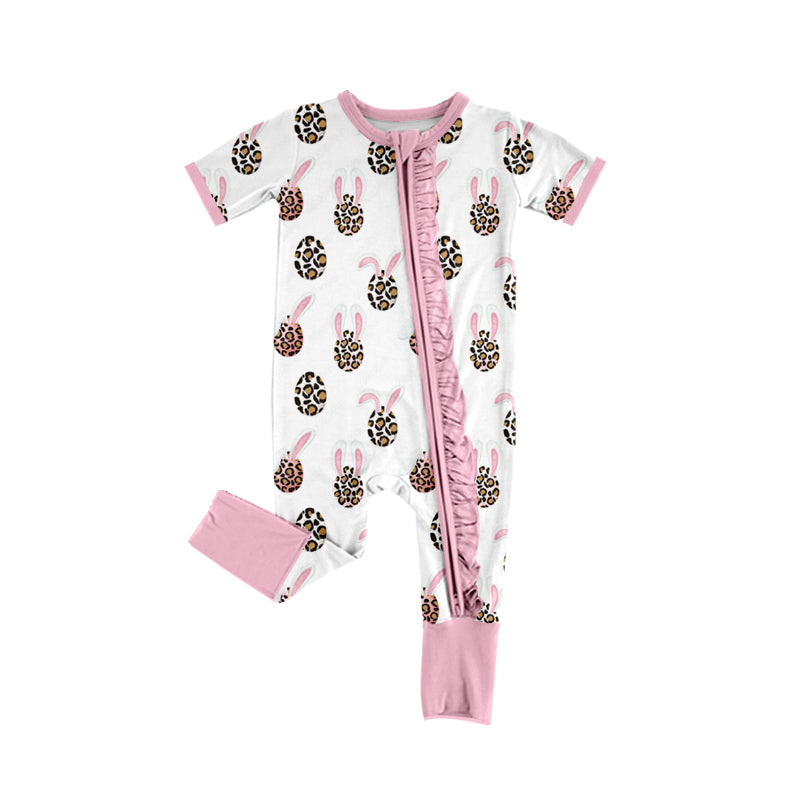 Infant Baby Girls Easter Eggs Ears Zip Rompers preorder(moq 5)