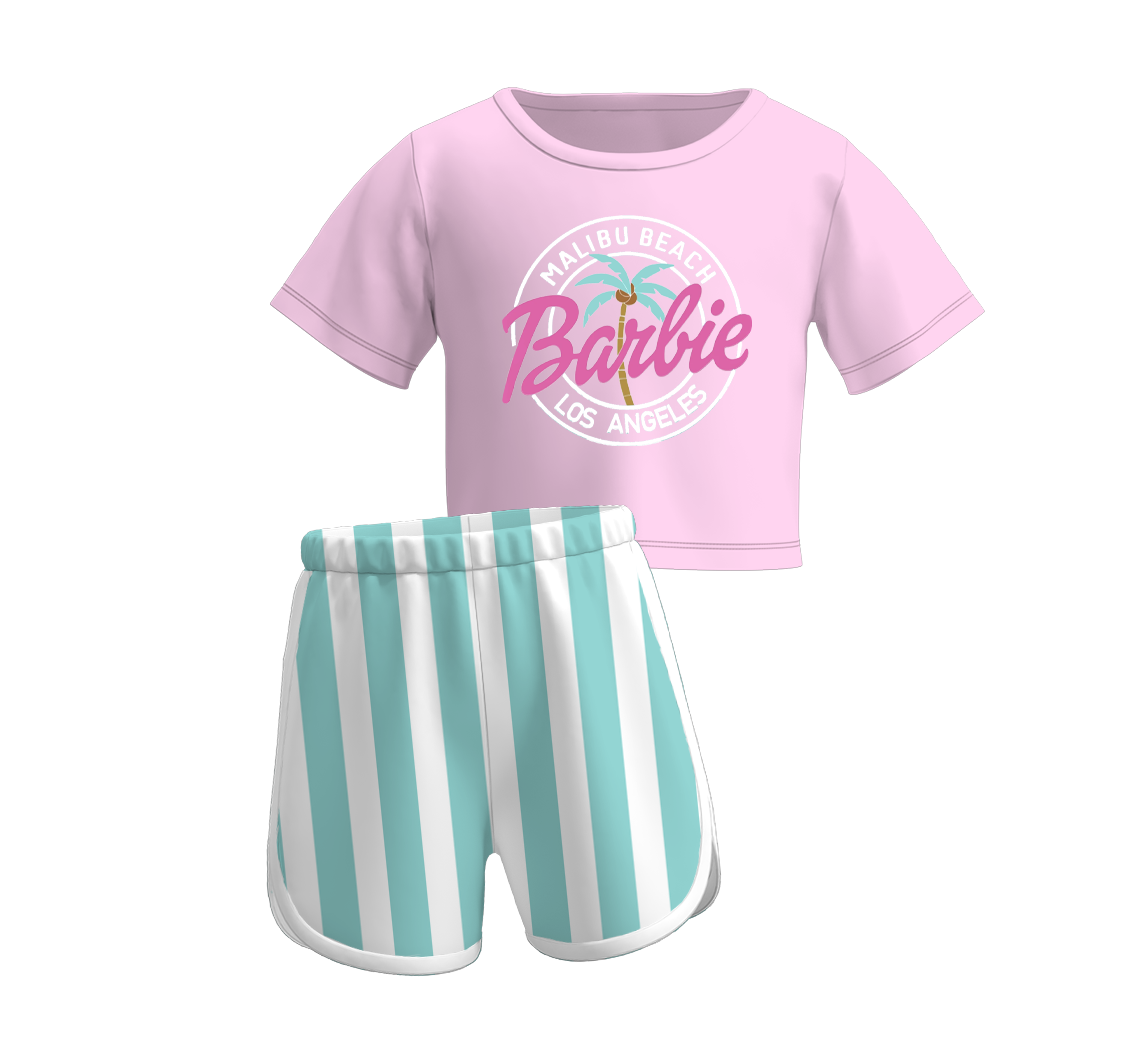 Baby Girls Doll Short Sleeve Top Stripes Shorts Clothes Sets preorder (moq 5)