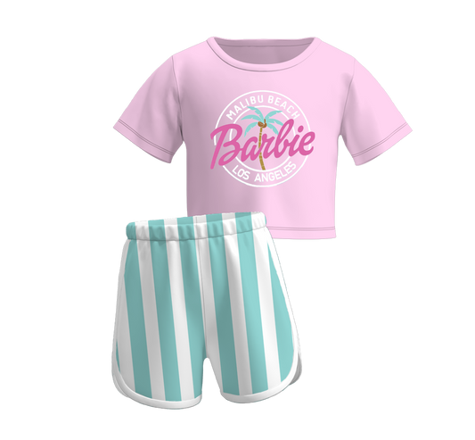 Baby Girls Doll Short Sleeve Top Stripes Shorts Clothes Sets preorder (moq 5)
