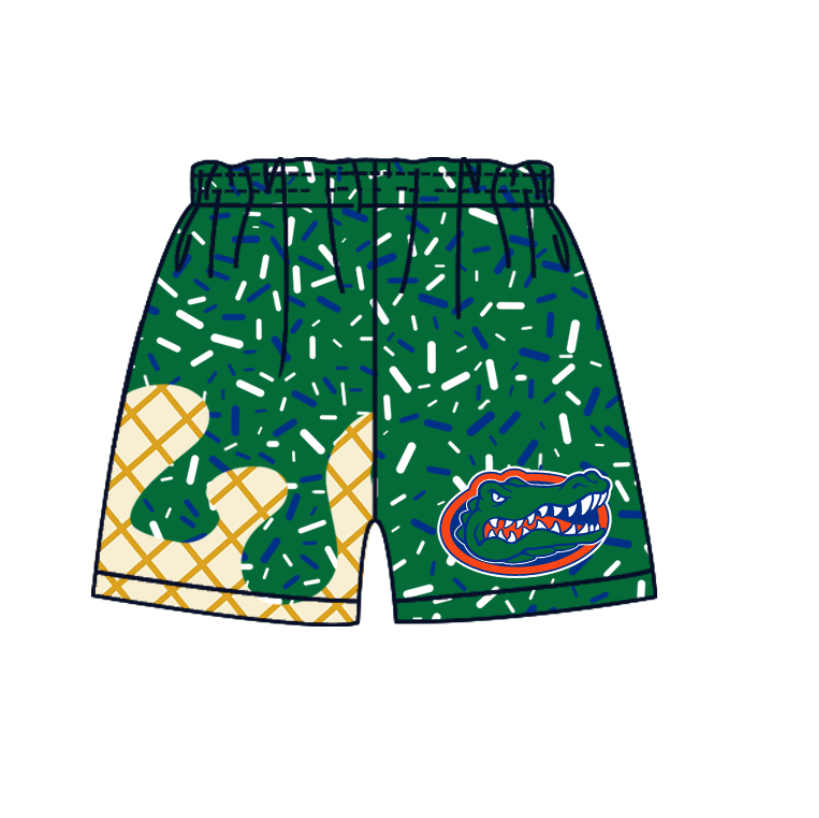 Preorder moq 5 Baby Boys Green Sprinkles Florida Gators Team Shorts Bottom