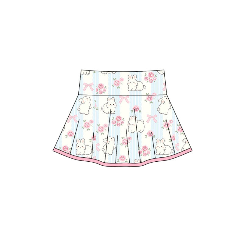 Preorder(moq 5) Baby Girls Rabbits Flowers Easter Pleated Skirt Shorts Bottom