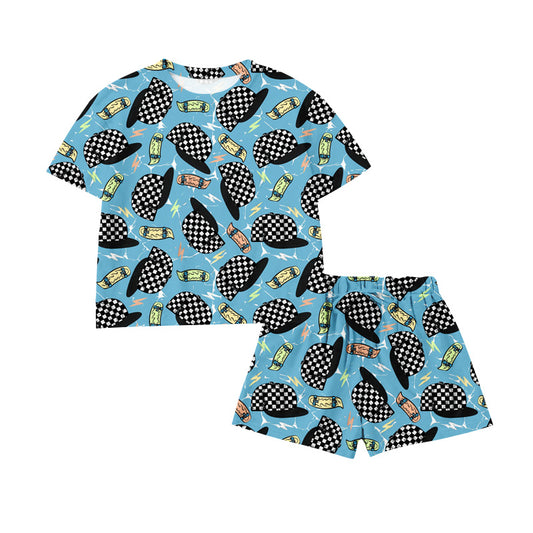 Preorder (moq 5)Baby Boys Short Sleeve Hat Lightnings Top Shorts Clothes Sets