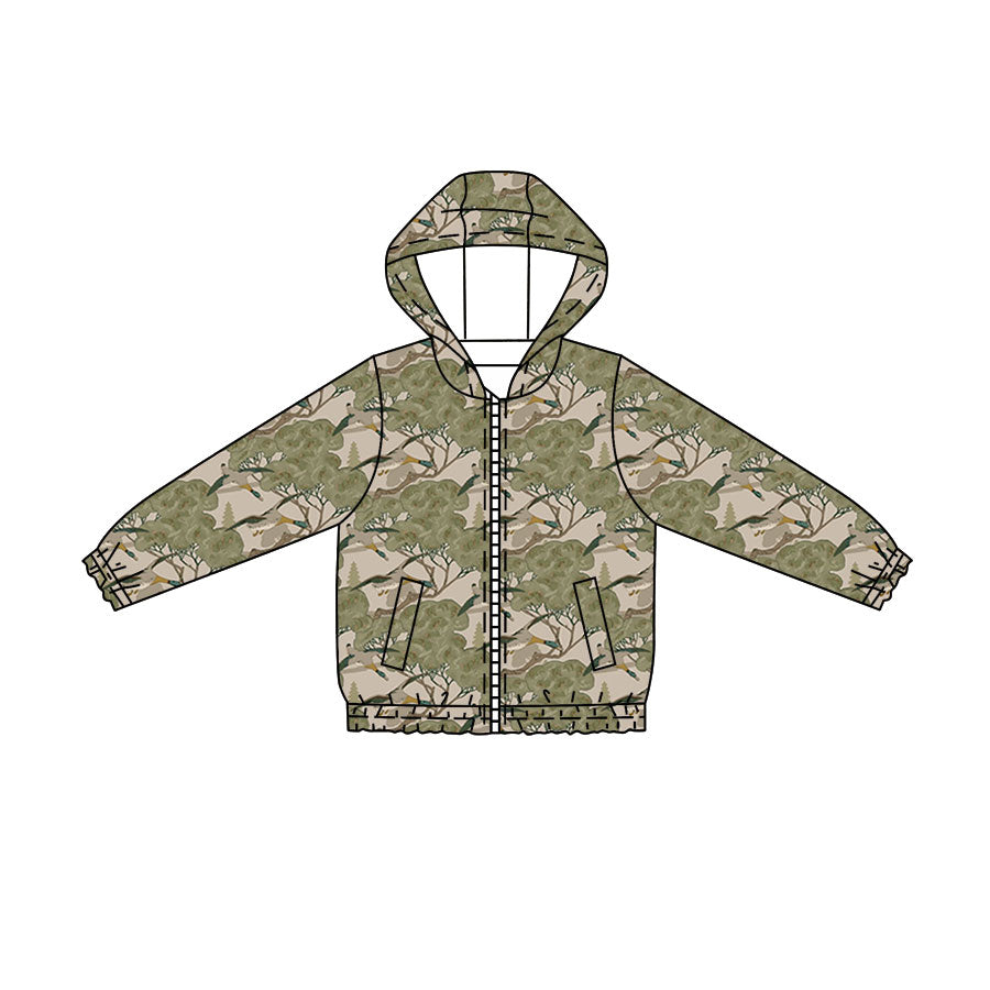 Baby Boys Tree Ducks Hunting Zipper Pockets Hoodie Jacket Top Preorder
