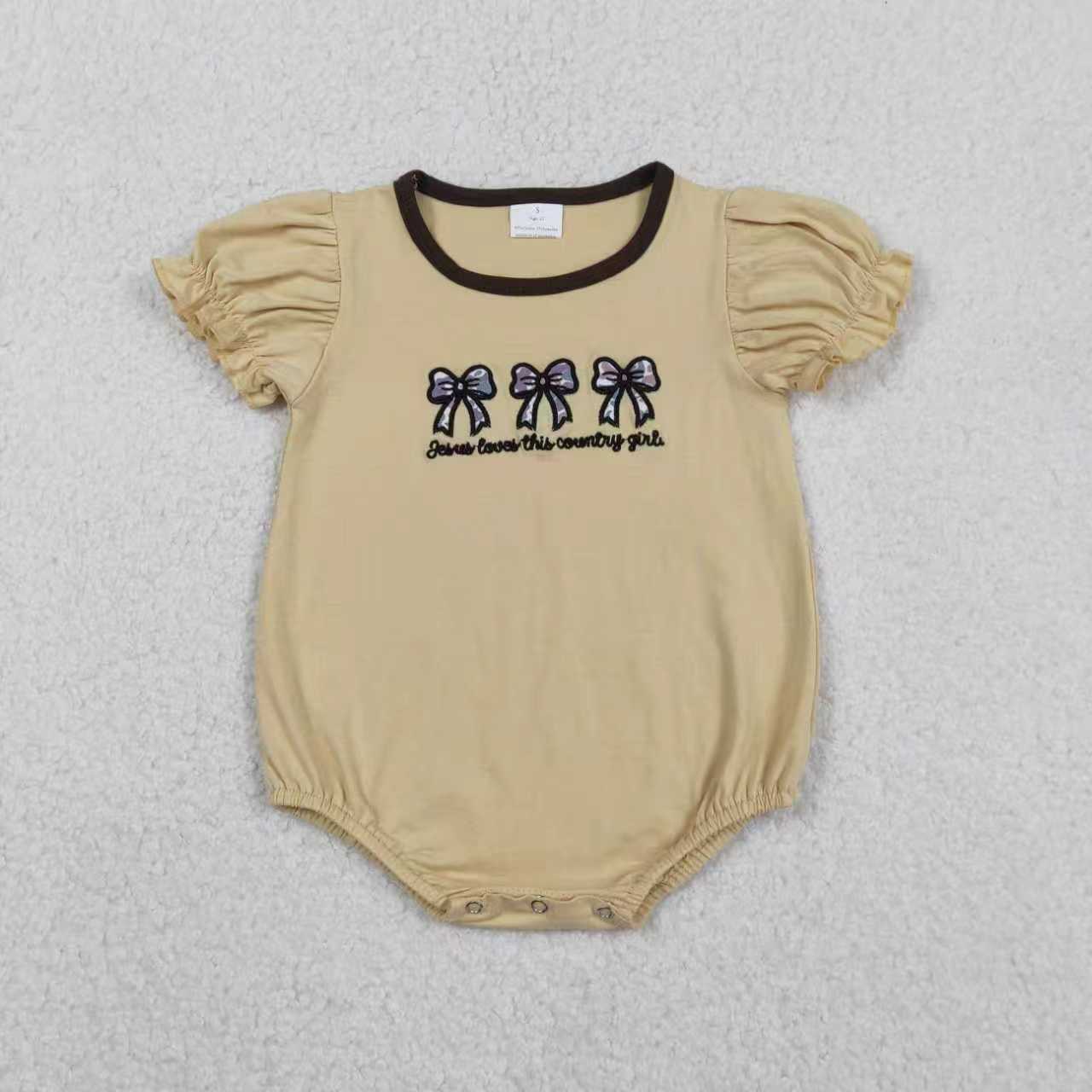 Sibling Baby Girls Embroidery Country Girls Camo Bows Shorts Western Clothes Sets Ruffle Rompers