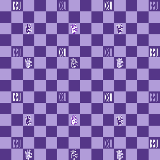 Preorder (moq 5)Baby Girls Purple Lavender Checked KSU Team Shorts Bottoms