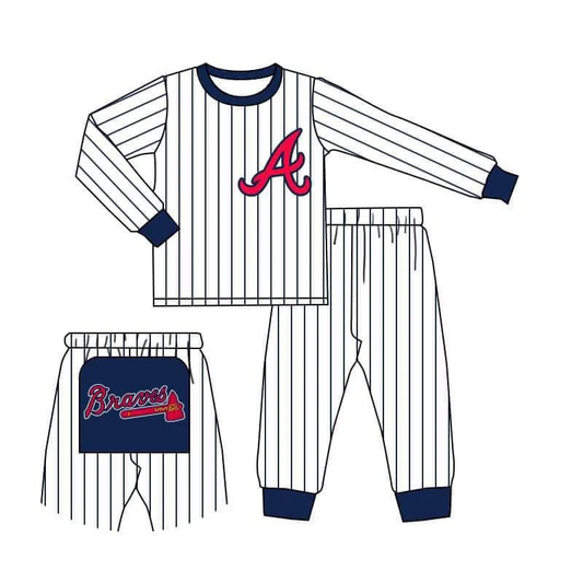 Baby Boys Braves Team Long Sleeve Top Pants Pajamas Sets split order preorder May 30th