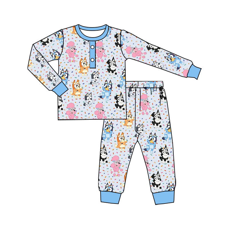 Baby Boys Cartoon Dogs Shirt Pants Pajamas Clothes Sets Preorder(moq 5)