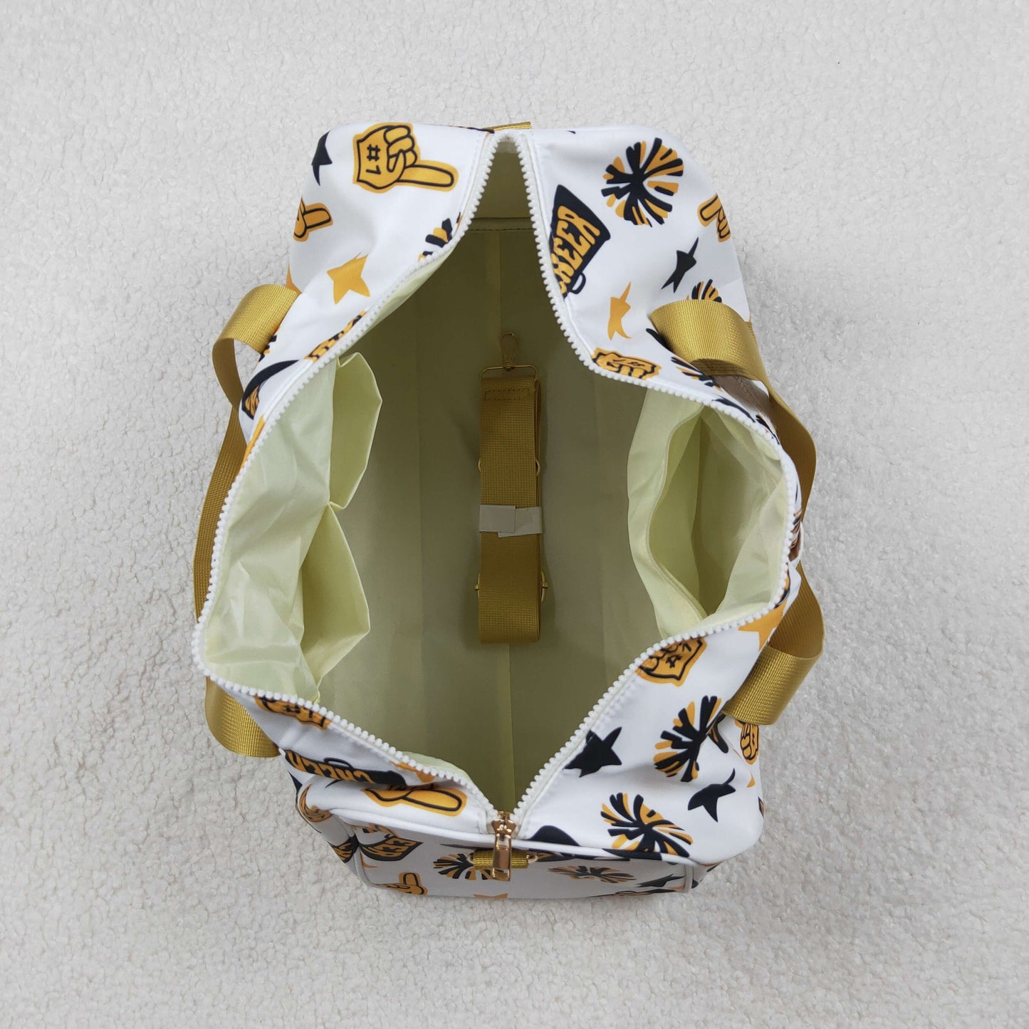 Adult Team Black Gold Cheer Fireworks Zipper Gym Bags