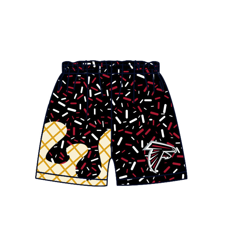 Preorder (moq 5)Baby Boys Black Drip Sprinkles Atlanta Falcons Team Shorts Bottom