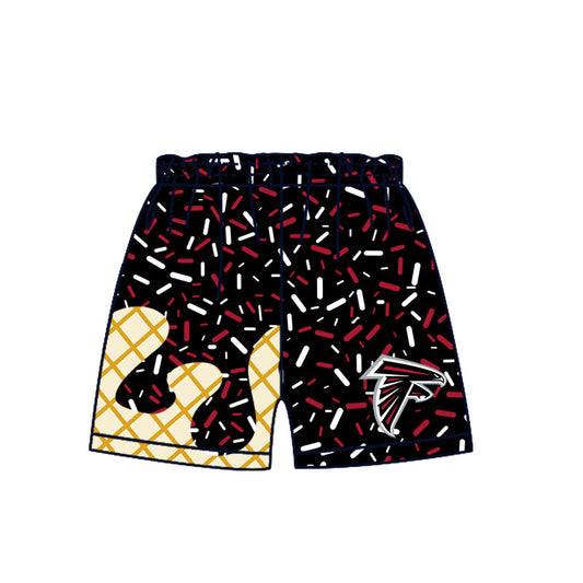 Preorder (moq 5)Baby Boys Black Drip Sprinkles Atlanta Falcons Team Shorts Bottom