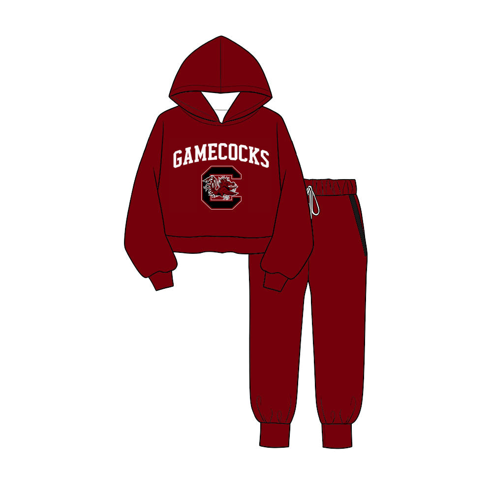 Preorder (moq 5) Baby Boys Gamecocks Hoodie Pockets Jogger Team Clothes Sets