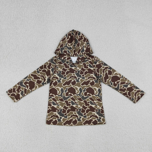 Baby Boys Southern Dark Khaki Camo Long Sleeve Hoodies Top