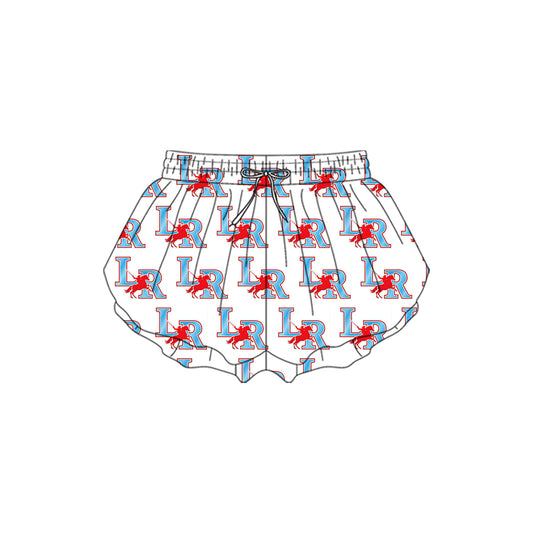 Preorder(moq 5) Baby Girls white LR Yoga Team Ruffle Shorts