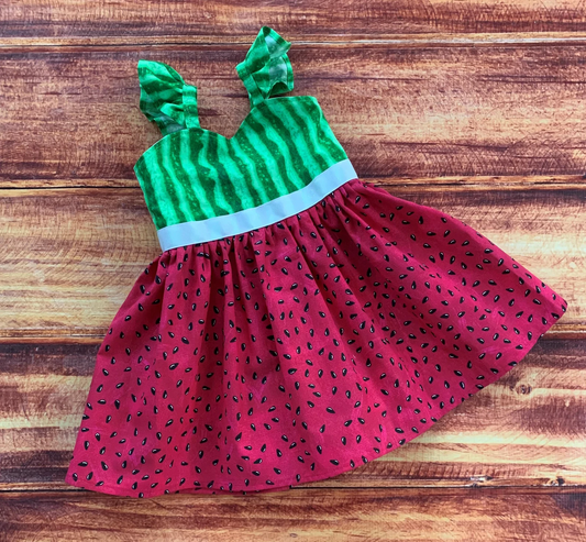 Baby Girls Summer Watermelon Knee Length Dresses preorder(moq 5)