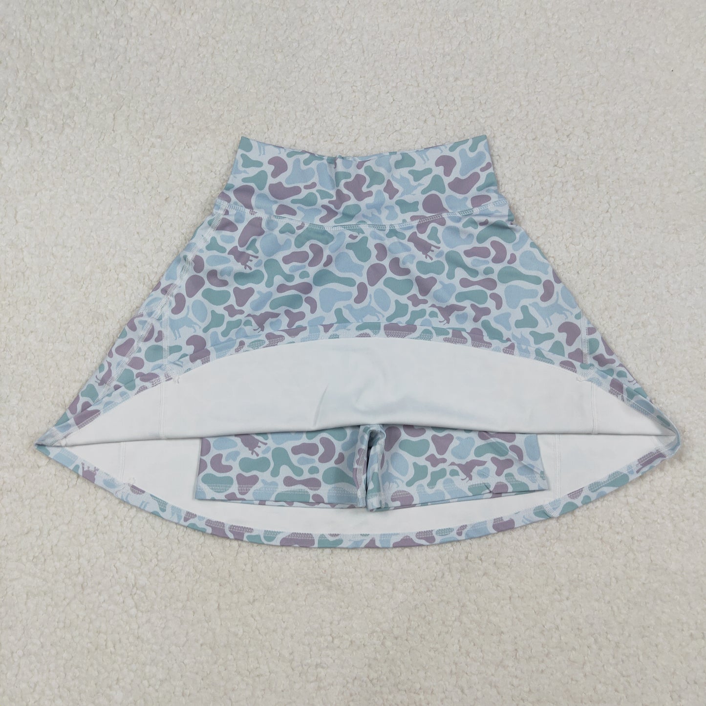 Adult Women Western Green Camo Yoga Active Skirt Shorts Bottoms