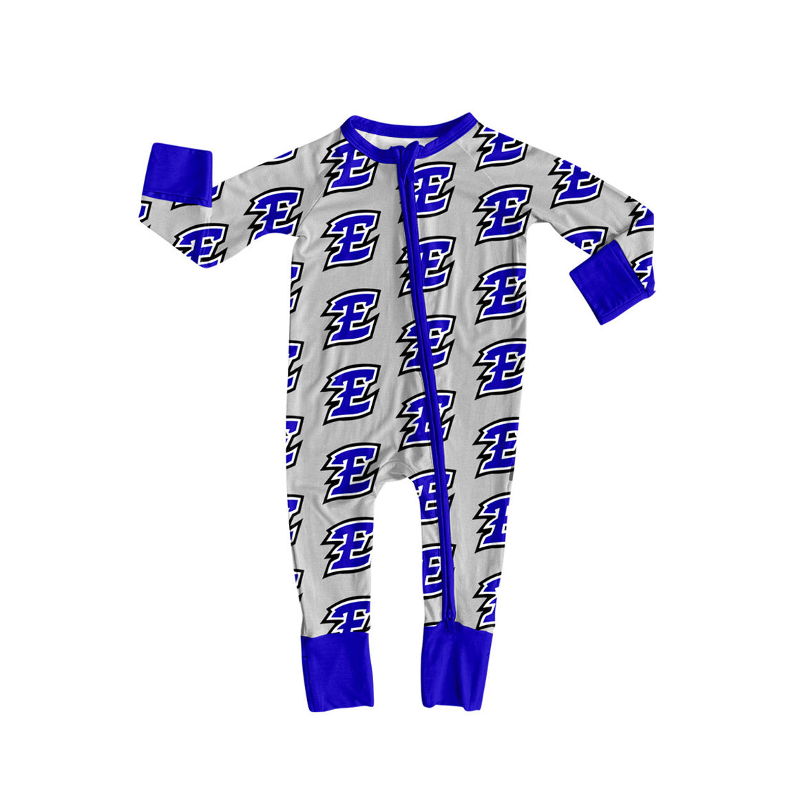 Preorder(moq 5)Baby Infant Grey E Team Zip Rompers