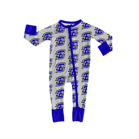 Preorder(moq 5)Baby Infant Grey E Team Zip Rompers