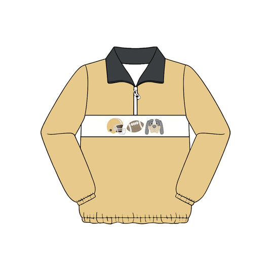 Preorder (moq 5)Baby Boys Khaki Footballs Tennessee Vols Team Zip Pullovers Top