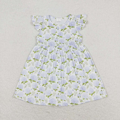 Baby Girls Blue Flowers Sibling Sister Dresses Clothes Sets