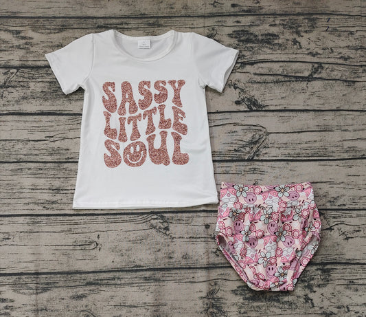 Baby Girls Infant Summer Sassy Little Soul Bummies Clothes Sets