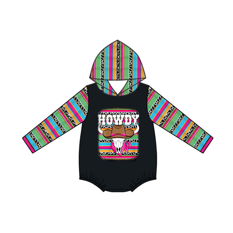 Baby Infant Girls Howdy Hooded Cow Rompers preorder(moq 5)