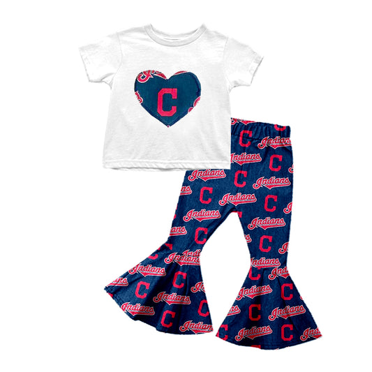 Baby Girls Baseball Team 17 Shirt Bell Pants Clothes Sets preorder(moq 5)