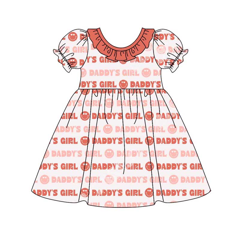 Baby Girls Valentines Daddy's Girl Short Sleeve Knee Length Dresses preorder(MOQ 5)