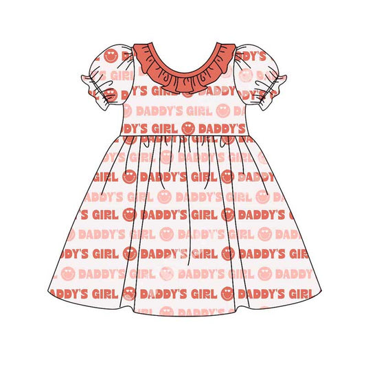 Baby Girls Valentines Daddy's Girl Short Sleeve Knee Length Dresses preorder(MOQ 5)