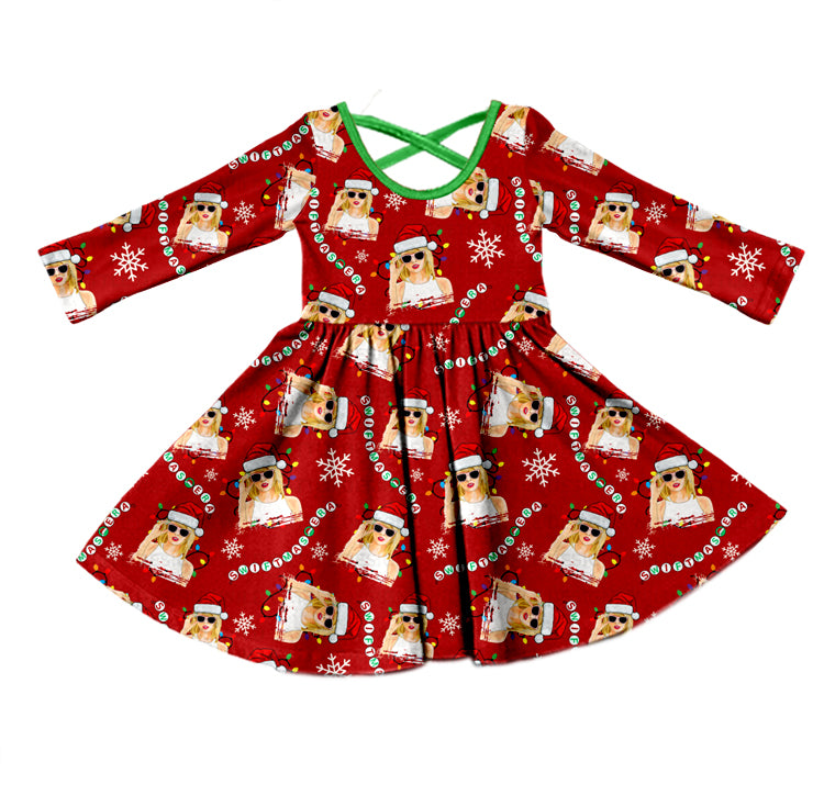 Baby Girls Christmas Singer Era Knee Length Dresses Preorder(moq 5)