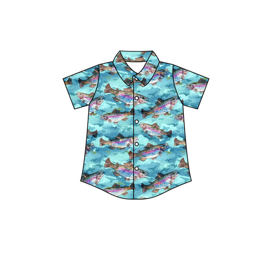 Baby Boys Blue Button Ups Shirt Tee Tops preorder (moq 5)