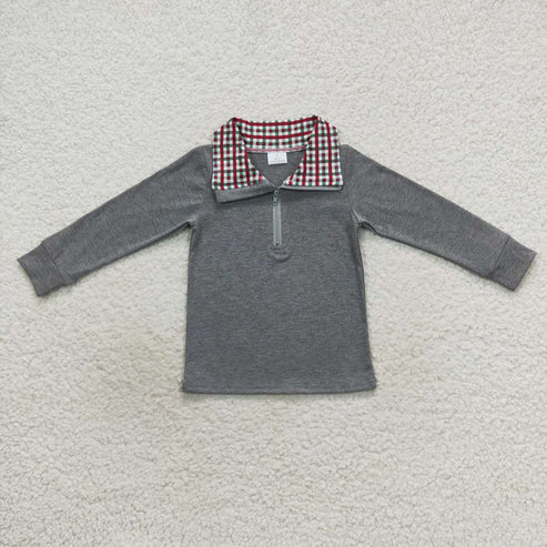 Baby Boys Plaid Long Sleeve Sibling Brother Pullover Tee Shirt Tops