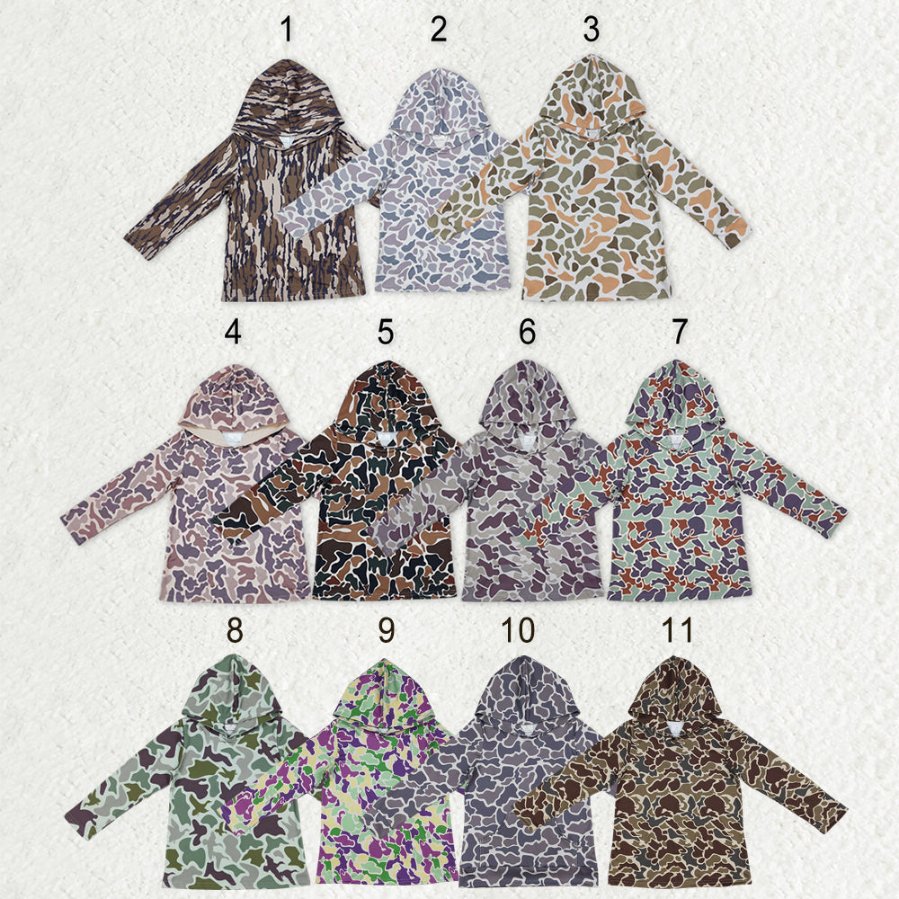 Sibling Baby Boys Southern Camo Long Sleeves Hoodies Tops