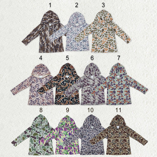 Sibling Baby Boys Southern Camo Long Sleeves Hoodies Tops